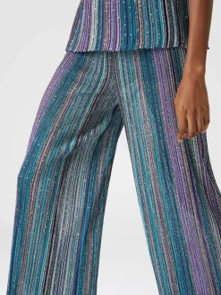 Ribbed trousers with sequins
