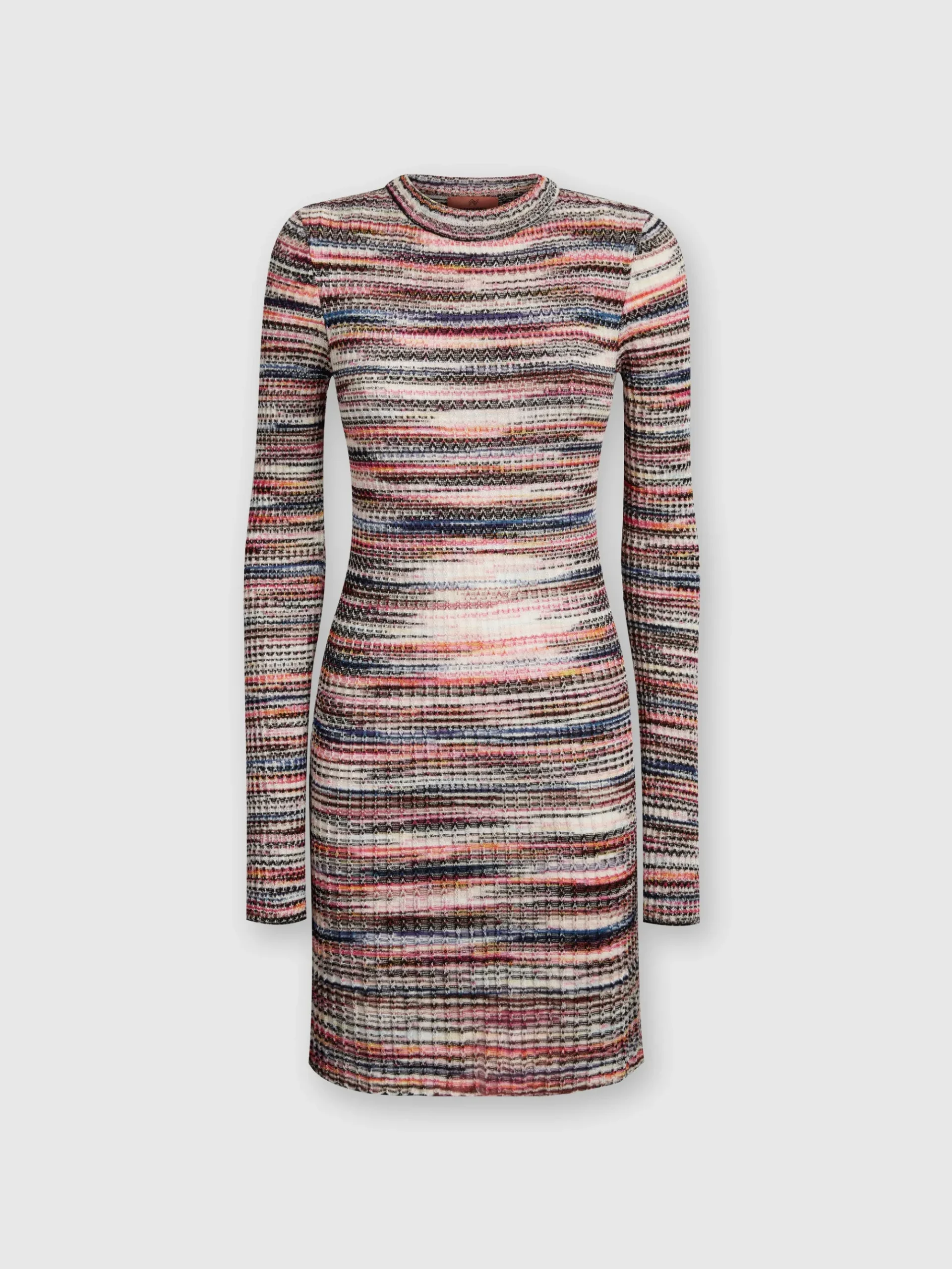 Ribbed wool and viscose slub mini-dress