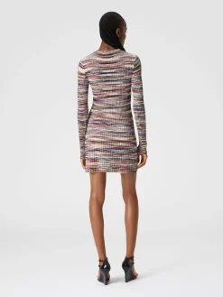 Ribbed wool and viscose slub mini-dress