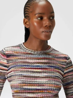 Ribbed wool and viscose slub mini-dress