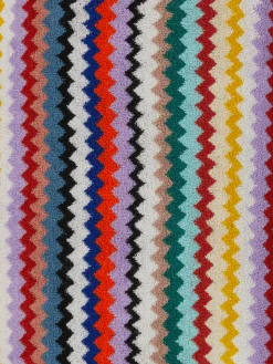 Riverbero bathrobe in cotton terry with zigzag pattern
