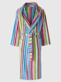 Riverbero bathrobe in zig zag cotton terry