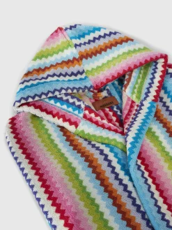 Riverbero bathrobe in zig zag cotton terry
