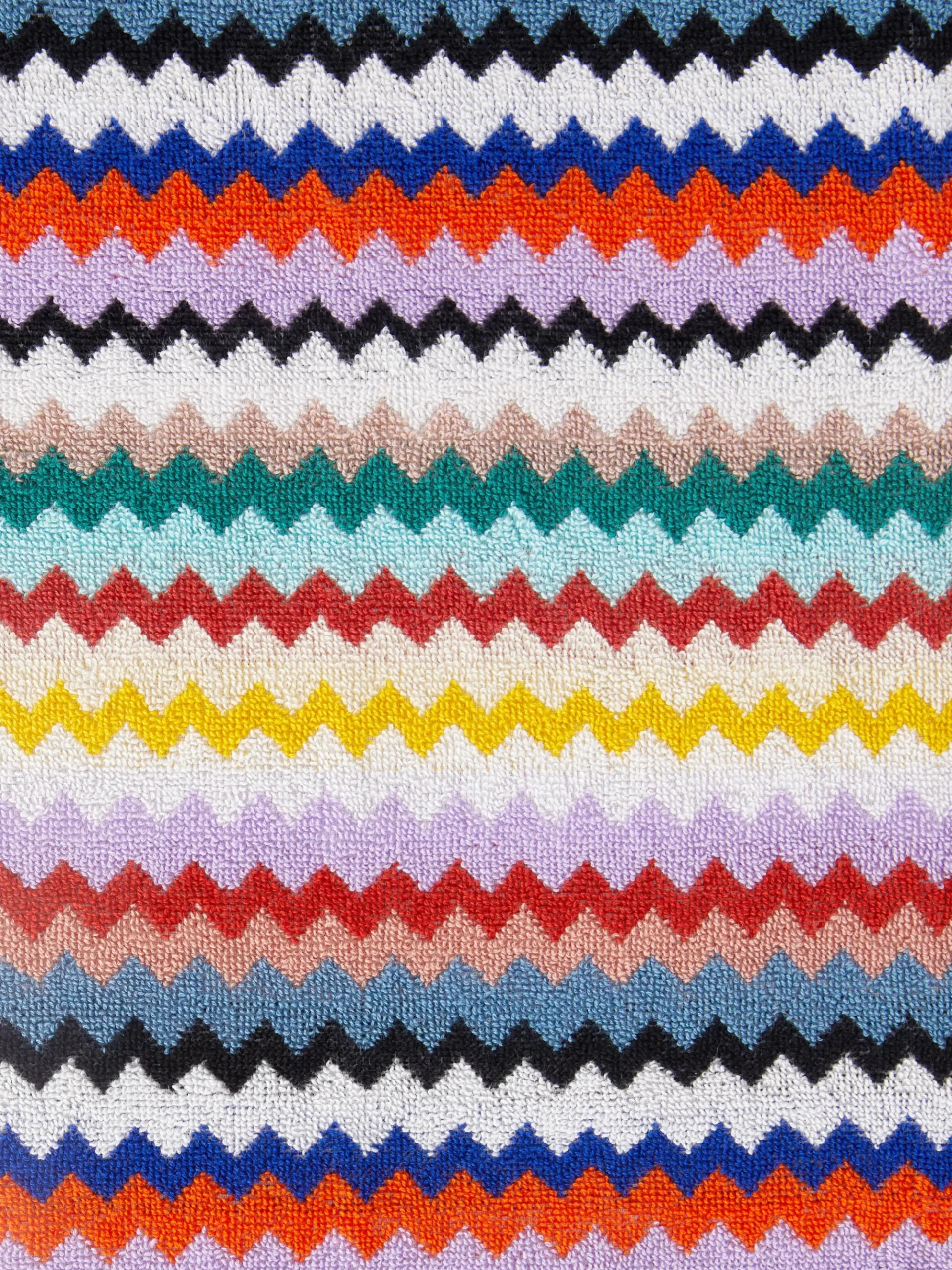 Riverbero 2-piece bath towel set in cotton terry with zigzag pattern