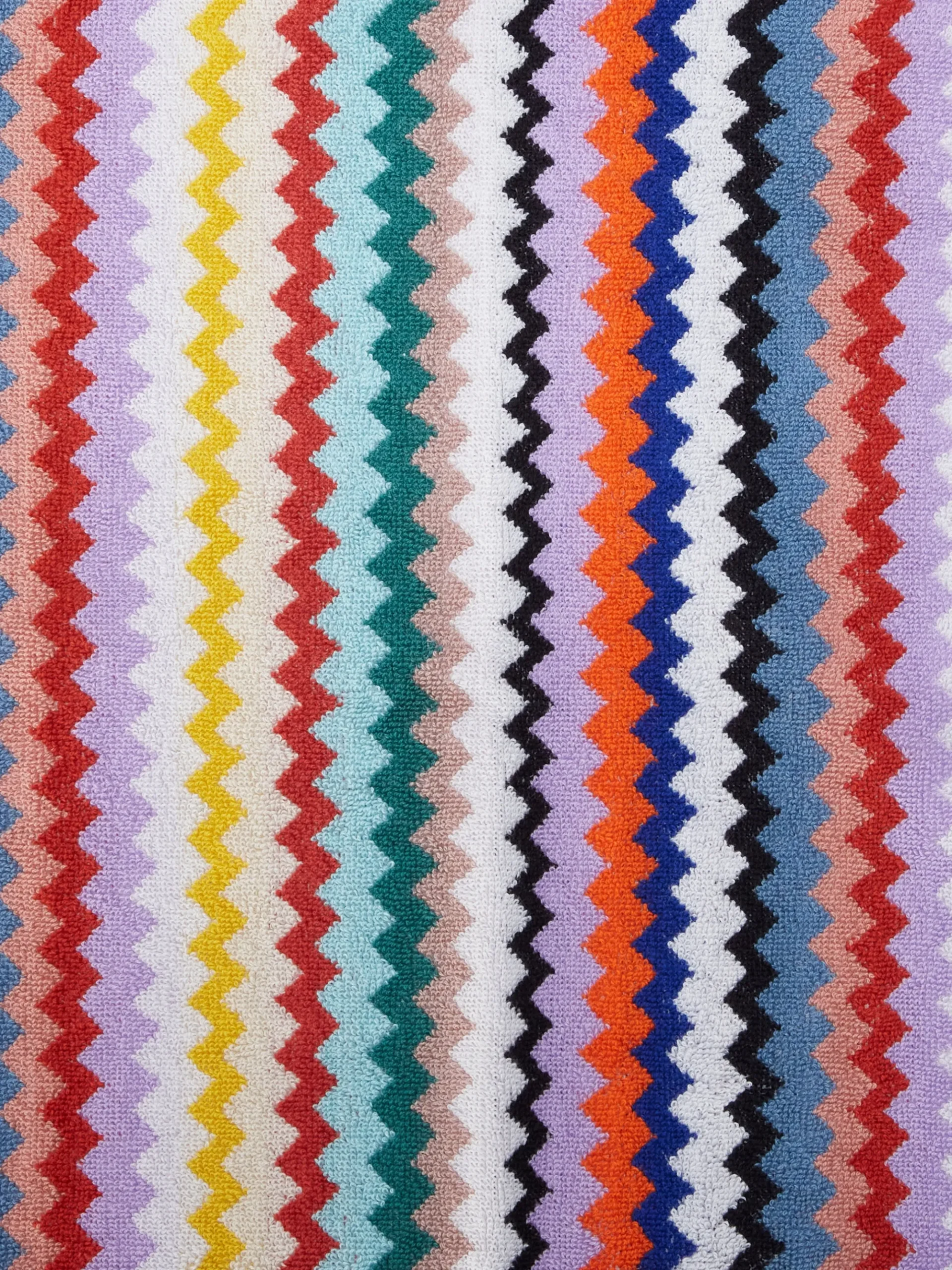 Riverbero 5-piece bath towel set in cotton terry with zigzag pattern