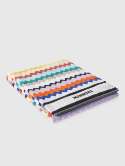 Riverbero 100x180 cm beach towel in zigzag cotton terry cloth