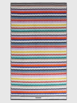 Riverbero 100x180 cm beach towel in zigzag cotton terry cloth