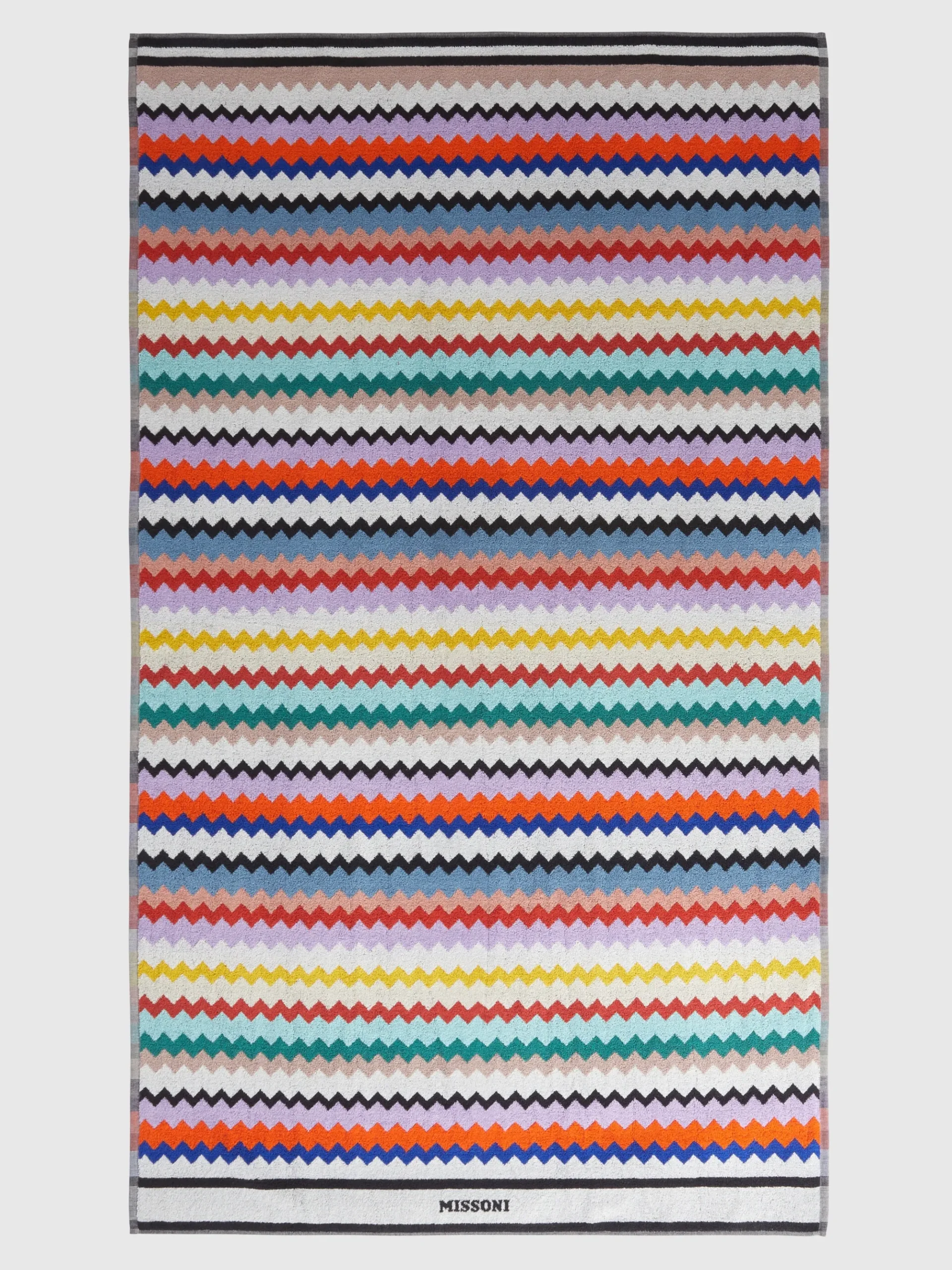 Riverbero 100x180 cm beach towel in zigzag cotton terry cloth