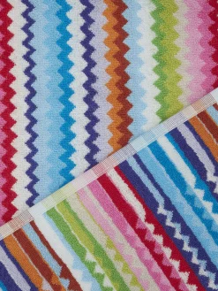 Set of 5 pieces of Zig zag cotton terry Riverbero bath towels