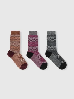 Set of 3 zig zag socks
