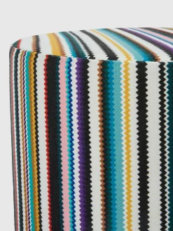 Shangai cylindrical outdoor pouffe 40x30 cm with zigzag pattern
