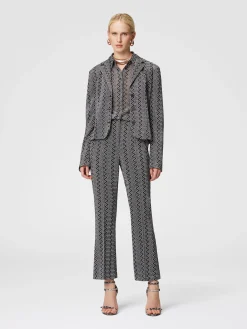 Short blazer in zig zag lamé viscose blend