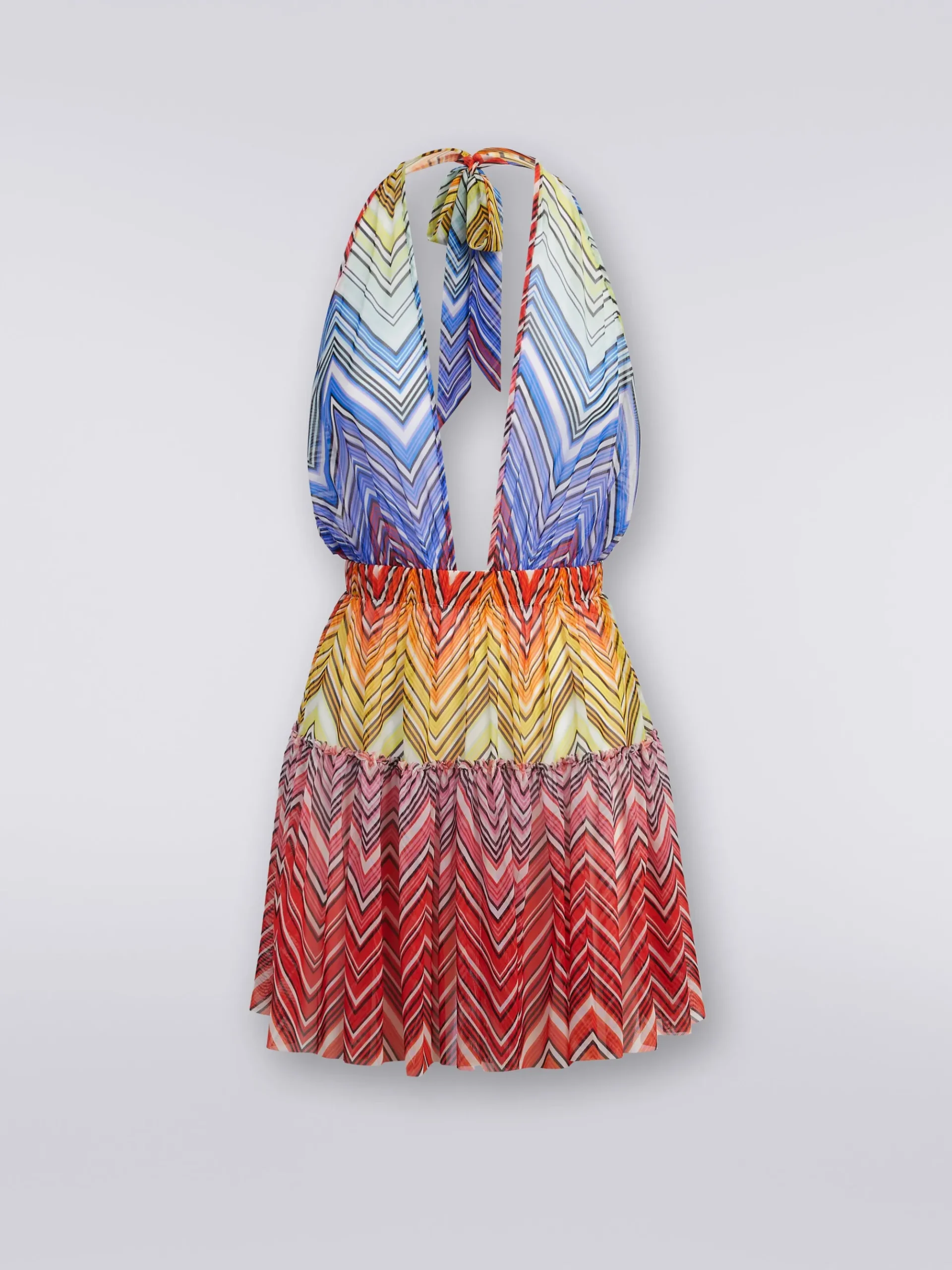 Short cover up in zigzag print tulle
