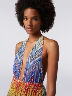 Short cover up in zigzag print tulle