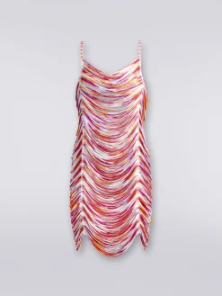 Short cover-up with slub tubular fringes