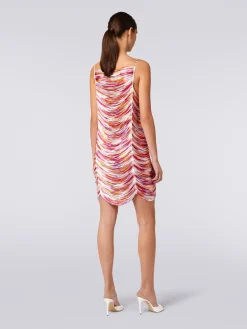 Short cover-up with slub tubular fringes