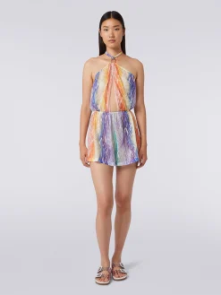 Short tie-dye print cover up jumpsuit