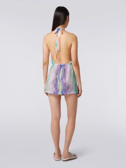 Short tie-dye print cover up jumpsuit