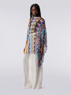 Short viscose cover-up kaftan with fringes