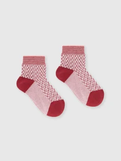 Short zig zag cotton socks