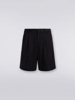 Shorts in zigzag viscose and cotton
