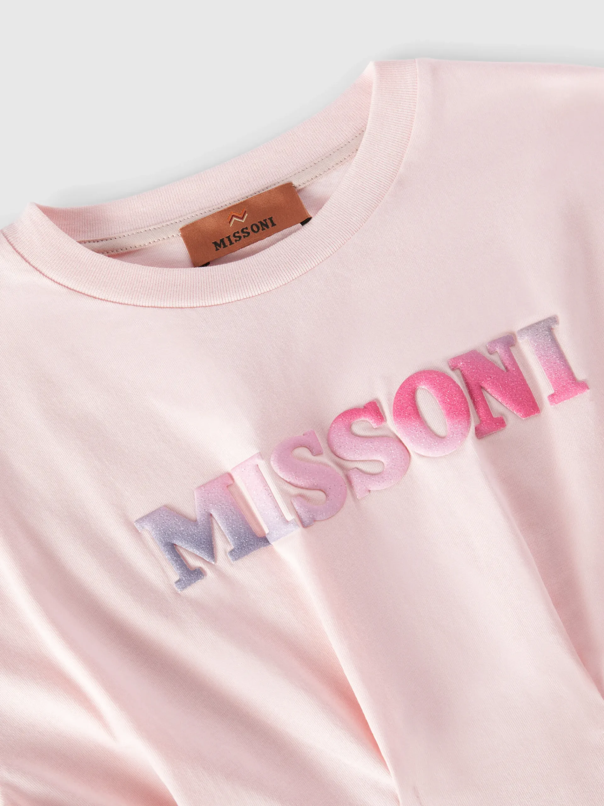 Short-sleeved cotton dress with logo lettering