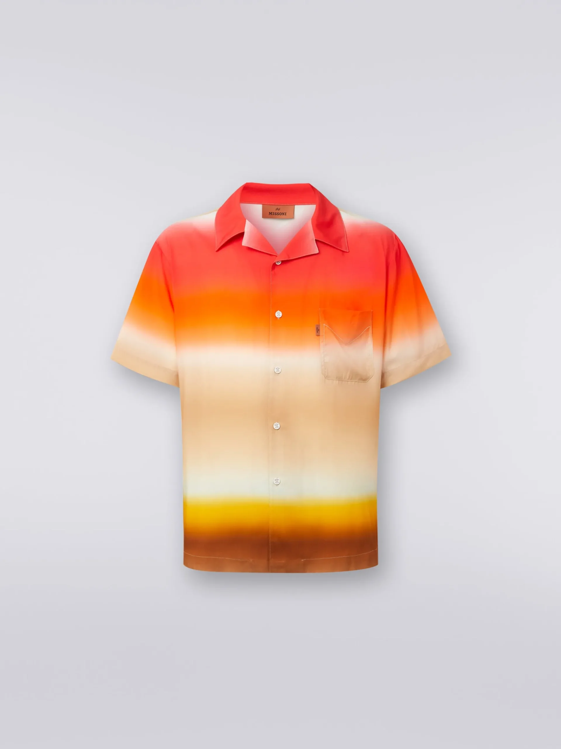 Short-sleeved shirt in dégradé viscose