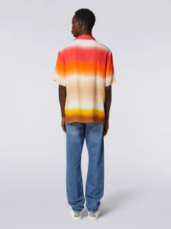 Short-sleeved shirt in dégradé viscose