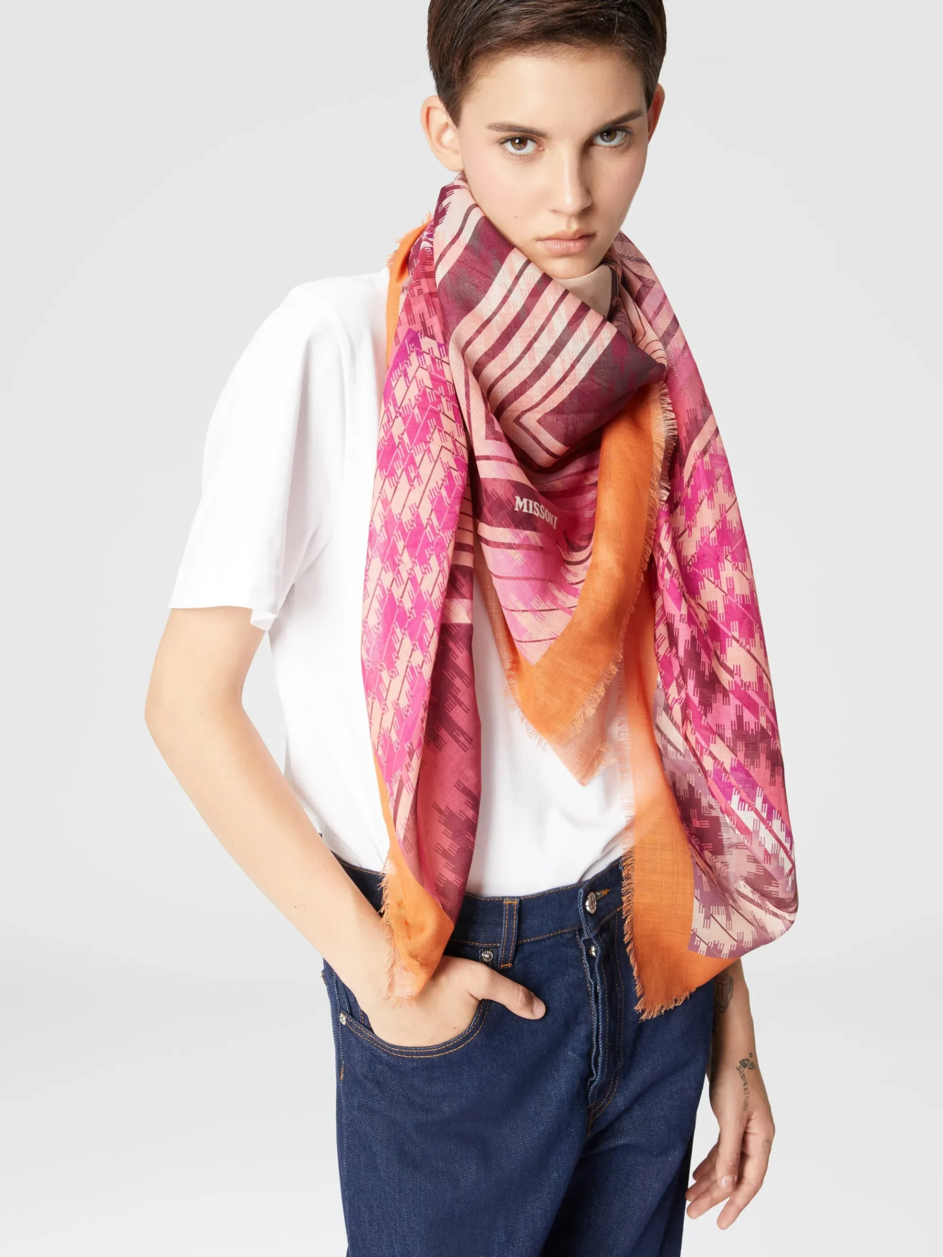 Silk and cotton shawl