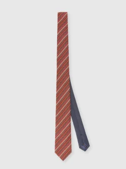 Silk tie with zig zag pattern