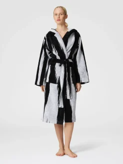 Skunk bathrobe in slub cotton terry
