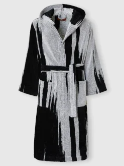 Skunk bathrobe in slub cotton terry