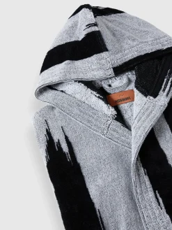 Skunk bathrobe in slub cotton terry