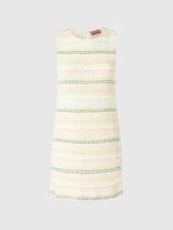 Sleeveless dress in cotton blend with Caperdoni motif