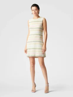 Sleeveless dress in cotton blend with Caperdoni motif