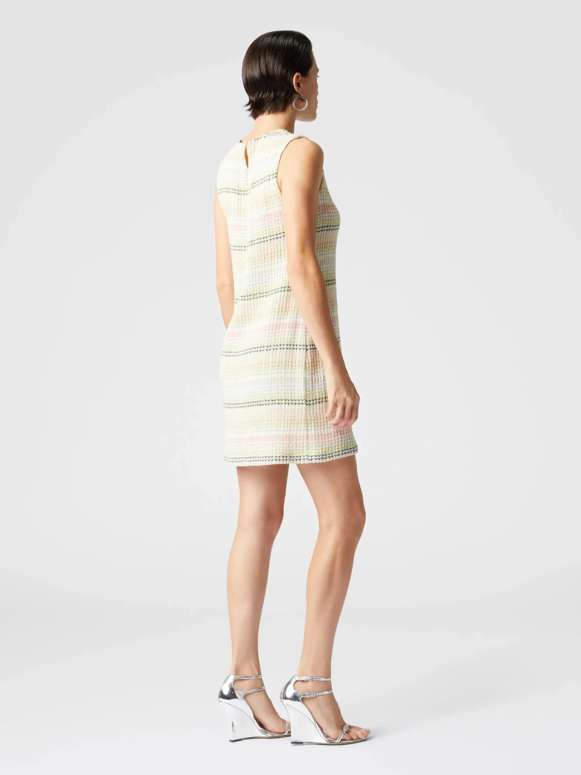 Sleeveless dress in cotton blend with Caperdoni motif