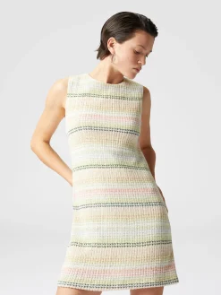Sleeveless dress in cotton blend with Caperdoni motif