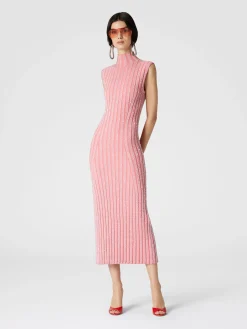 Sleeveless midi dress with sequins