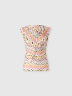 Sleeveless top with gathered neckline