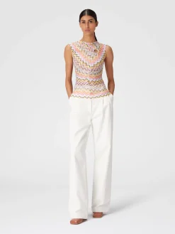 Sleeveless top with gathered neckline