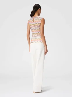 Sleeveless top with gathered neckline