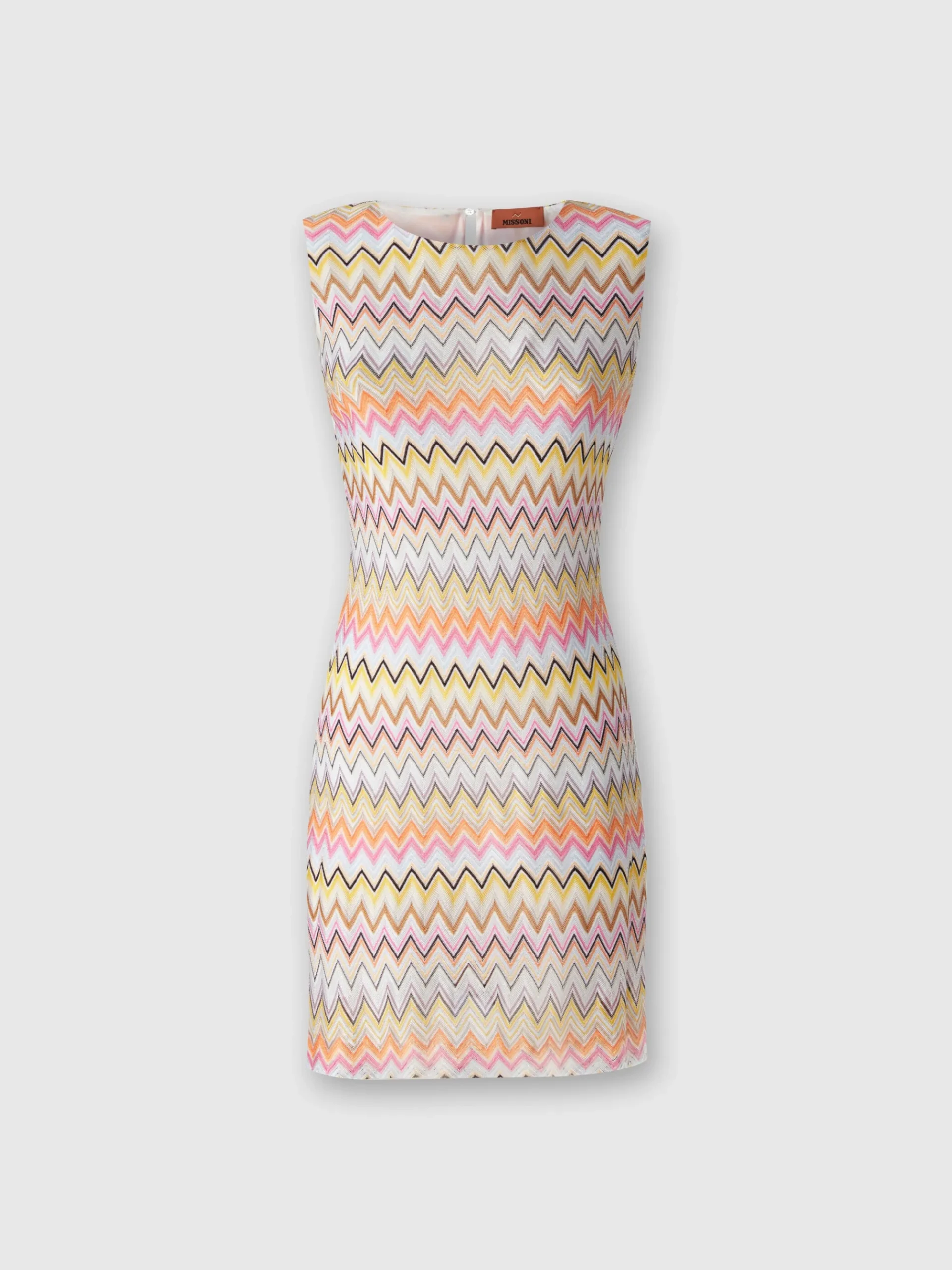Sleeveless zig zag viscose mini-dress