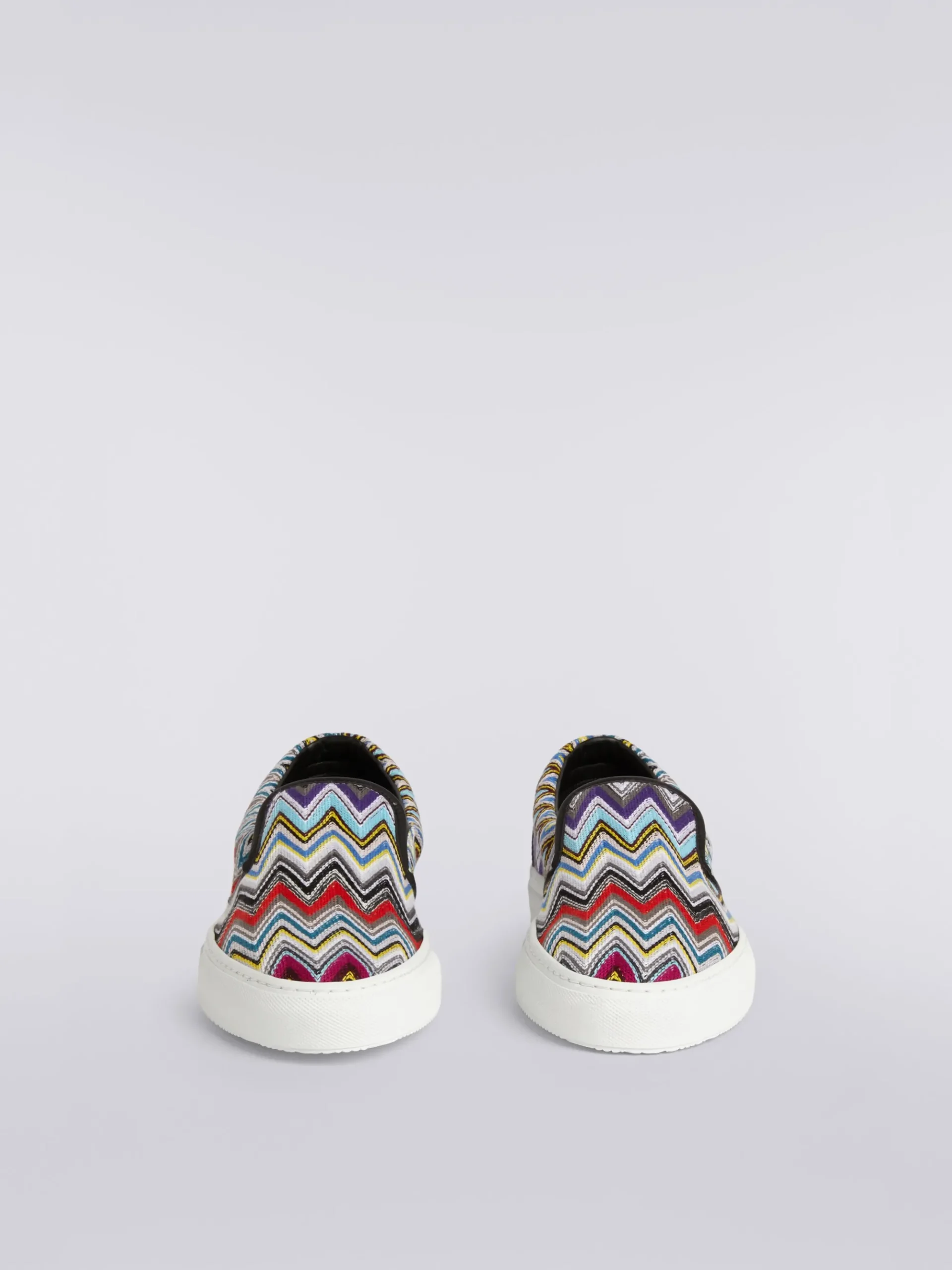 Slip-on trainers with multicoloured zigzag upper
