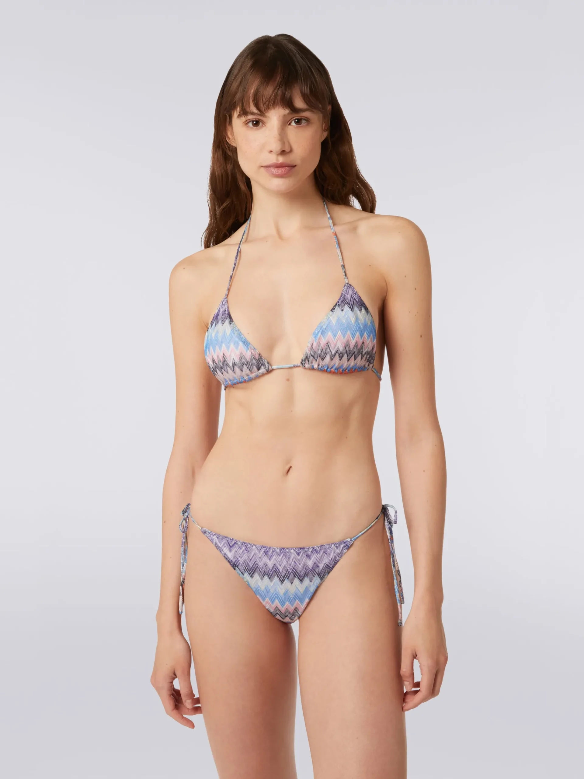 Slub chevron viscose bikini