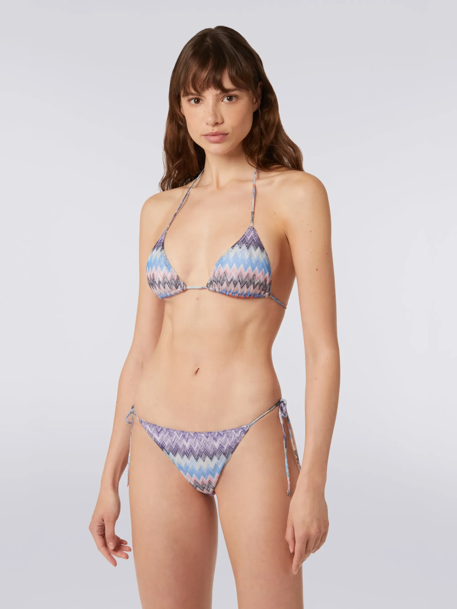 Slub chevron viscose bikini