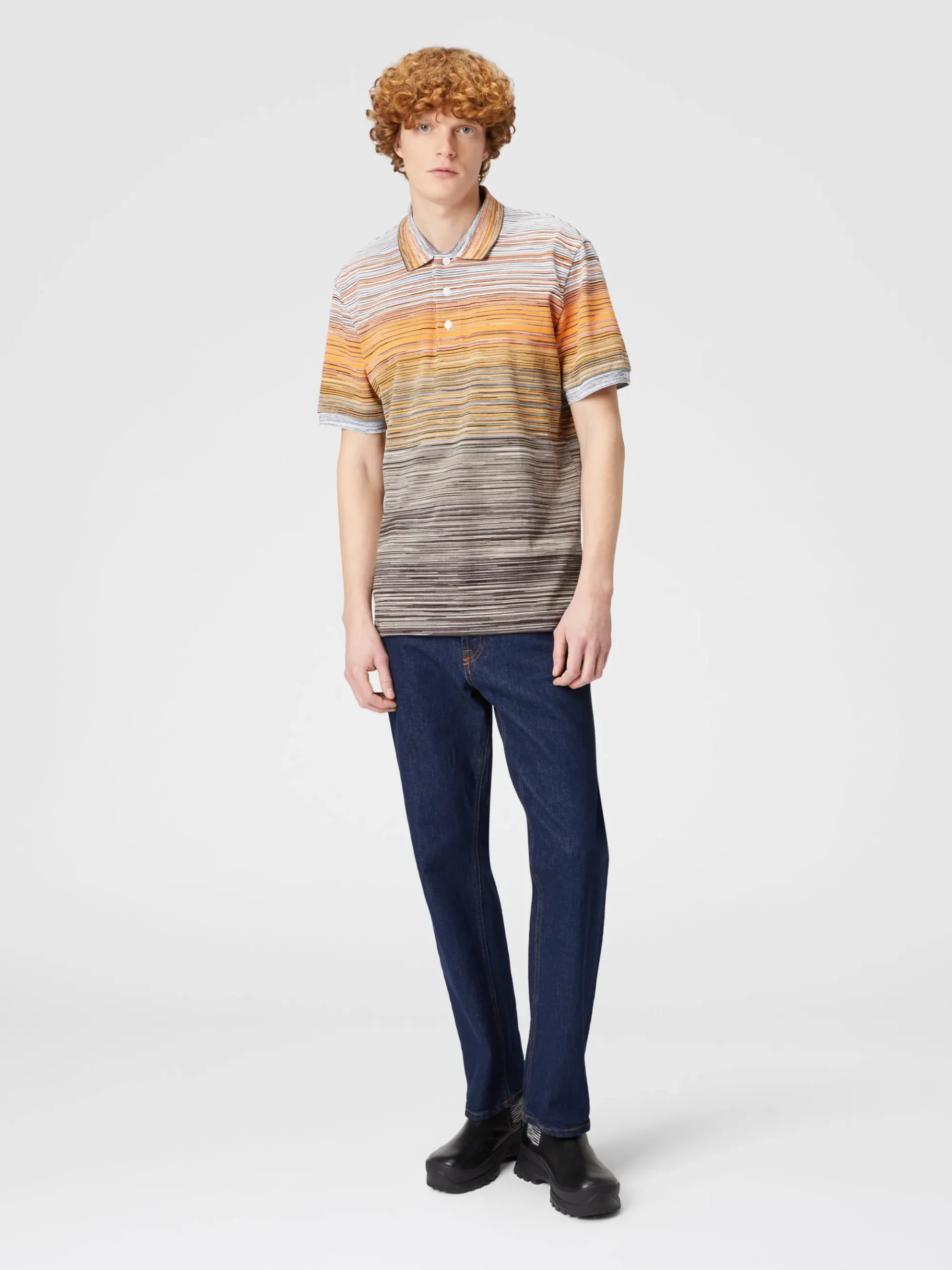 Slub cotton piqué polo shirt