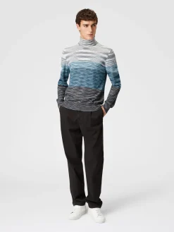 Slub wool turtleneck pullover