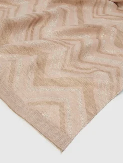Stole in cotton blend zig zag lamé