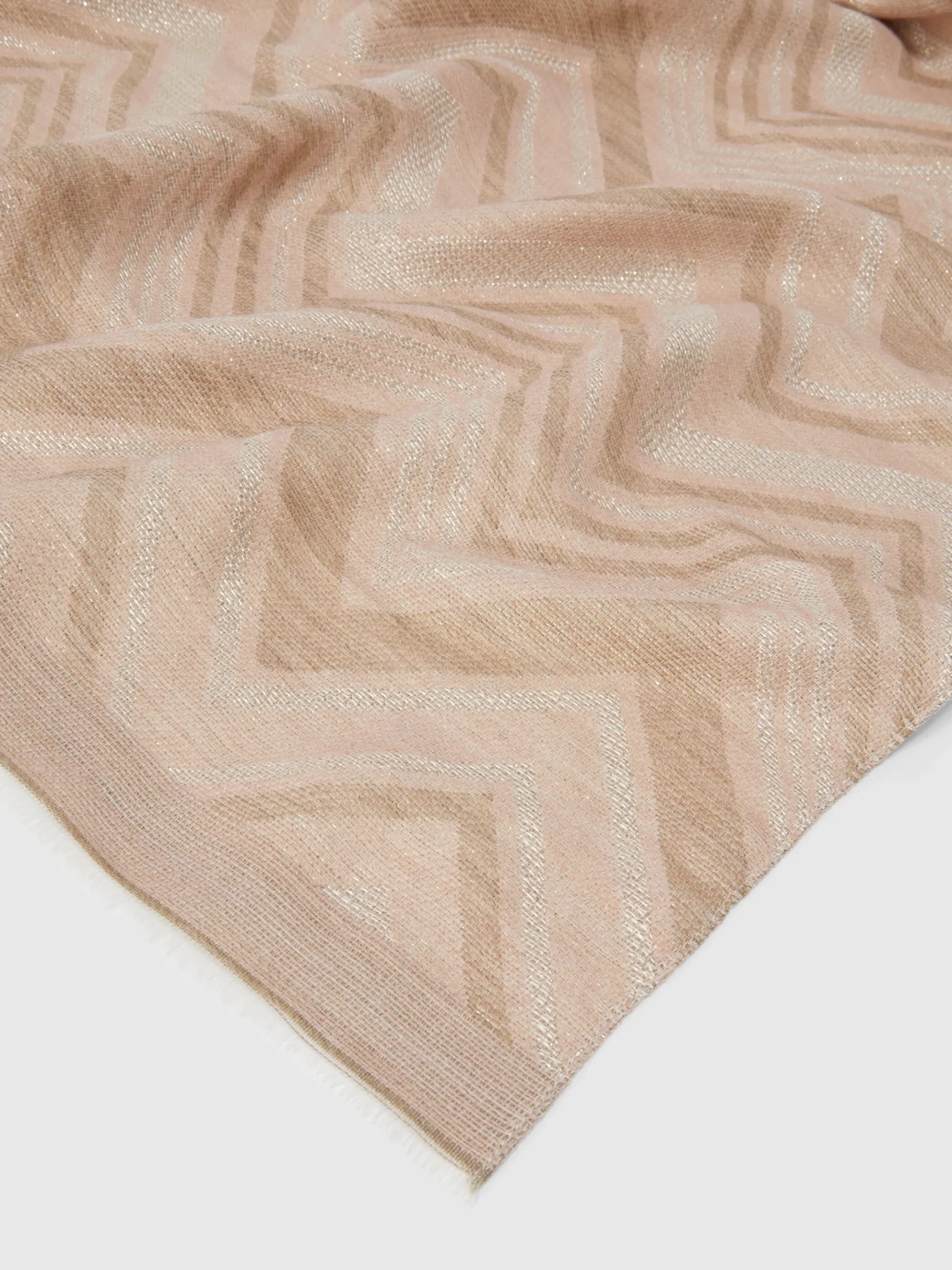 Stole in cotton blend zig zag lamé