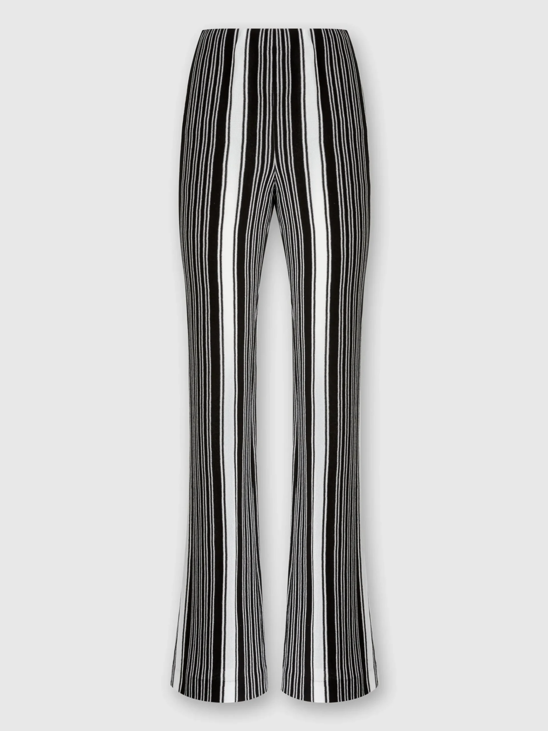 Straight striped trousers in cotton and viscose